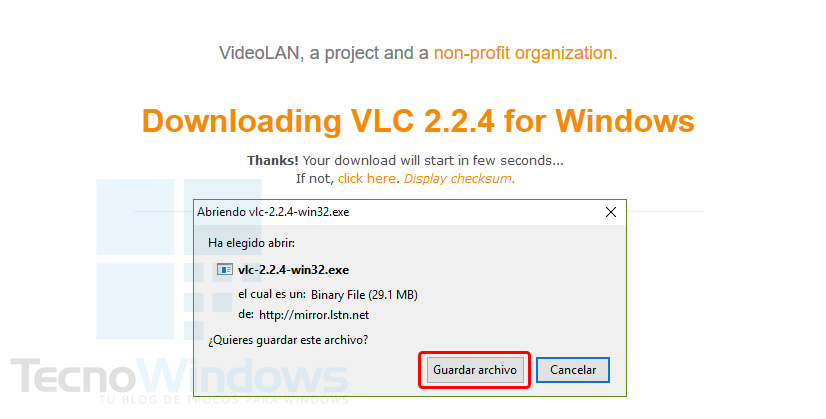 Cómo instalar VLC en Windows 10