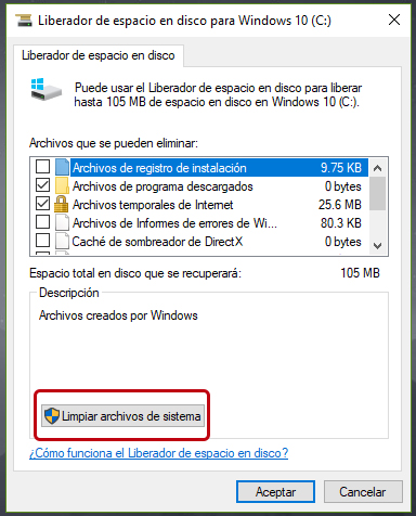 Cómo liberar espacio del disco duro de Windows 10