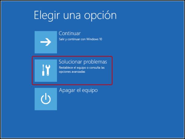 solucionar problemas en Windows 10