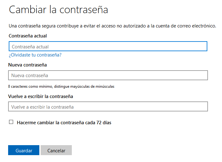 Cómo cambiar la contraseña de Outlook en Windows