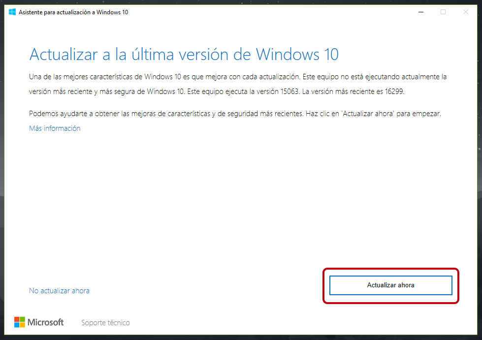 Cómo actualizar a Windows 10 Fall Creators Update
