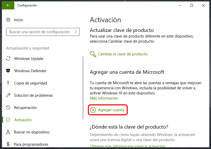 Vincular licencia de Windows a una cuenta de Microsoft