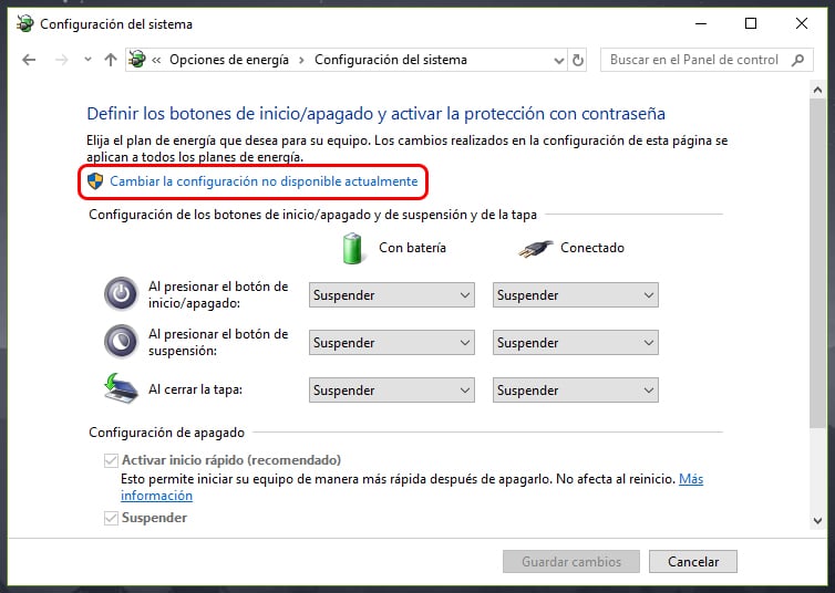 Cómo activar/desactivar hibernación en Windows 10