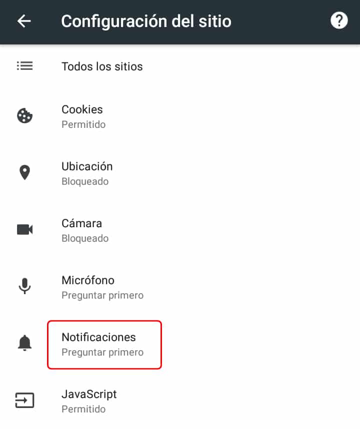 Cómo desactivar las notificaciones en Google Chrome Android