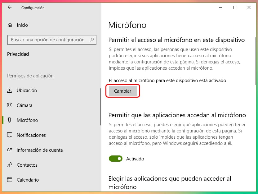 Cómo activar y desactivar el micrófono en Windows 10 2